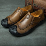 Maxbell Men Outdoor Casual Non Slip Lowtop Leather Shoes 42 Khaki - Aladdin Shoppers