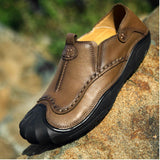 Maxbell Men Outdoor Casual Non Slip Lowtop Leather Shoes 40 Khaki - Aladdin Shoppers