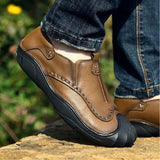 Maxbell Men Outdoor Casual Non Slip Lowtop Leather Shoes 38 Khaki - Aladdin Shoppers