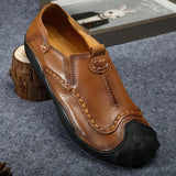 Maxbell Men Outdoor Casual Non Slip Lowtop Leather Shoes 40 Brown - Aladdin Shoppers