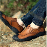 Maxbell Men Outdoor Casual Non Slip Lowtop Leather Shoes 40 Brown - Aladdin Shoppers