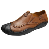 Maxbell Men Outdoor Casual Non Slip Lowtop Leather Shoes 40 Brown - Aladdin Shoppers