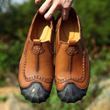 Maxbell Men Outdoor Casual Non Slip Lowtop Leather Shoes 40 Brown - Aladdin Shoppers