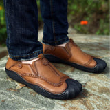 Maxbell Men Outdoor Casual Non Slip Lowtop Leather Shoes 40 Brown - Aladdin Shoppers