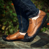 Maxbell Men Outdoor Casual Non Slip Lowtop Leather Shoes 40 Brown - Aladdin Shoppers