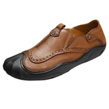 Maxbell Men Outdoor Casual Non Slip Lowtop Leather Shoes 40 Brown