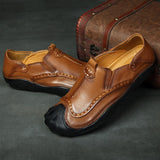 Maxbell Men Outdoor Casual Non Slip Lowtop Leather Shoes 40 Brown - Aladdin Shoppers