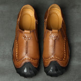 Maxbell Men Outdoor Casual Non Slip Lowtop Leather Shoes 40 Brown - Aladdin Shoppers