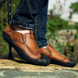 Maxbell Men Outdoor Casual Non Slip Lowtop Leather Shoes 40 Brown - Aladdin Shoppers