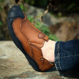 Maxbell Men Outdoor Casual Non Slip Lowtop Leather Shoes 40 Brown - Aladdin Shoppers