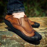 Maxbell Men Outdoor Casual Non Slip Lowtop Leather Shoes 40 Brown - Aladdin Shoppers