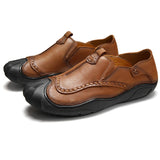Maxbell Men Outdoor Casual Non Slip Lowtop Leather Shoes 40 Brown - Aladdin Shoppers