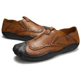 Maxbell Men Outdoor Casual Non Slip Lowtop Leather Shoes 40 Brown - Aladdin Shoppers