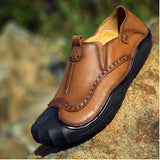 Maxbell Men Outdoor Casual Non Slip Lowtop Leather Shoes 40 Brown - Aladdin Shoppers