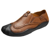 Maxbell Men Outdoor Casual Non Slip Lowtop Leather Shoes 40 Brown - Aladdin Shoppers