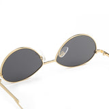 Vintage Small Oval Frame Women's Sunglasses Gold Frame Gray Lens