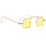 Fashion Women Mens Square Frame Outdoor Sunglasses Gold Frame Yellow Lens