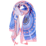 Women Bohemian Fashion Long Cotton Scarf Wraps Tassels Print Shawl Girls #1