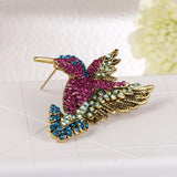 Animal Woodpecker Fashion Brooch Crystal Wedding Jewelry Necktie Clip Women