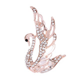 Rhinestone Swan Brooch Pin Bridal Wedding Jewelry Women Scarf Clips White