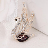 Rhinestone Swan Brooch Pin Bridal Wedding Jewelry Women Scarf Clips Red