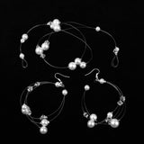Maxbell Wedding Bridal Party Pearl Hair Band Headband Hair Accessories Eardrop Set - Aladdin Shoppers