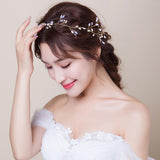 Simple Handmade Bridal Hairband Rhinestones Wedding Accessory