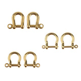 2 Pieces Brass U Shape Shackle Outdoor Rope Paracord Bracelet Buckles 6 mm