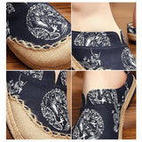 Max Chinese Style Linen Round Toe Shoes Dragon Totem Handmade Slip-on Loafers 43