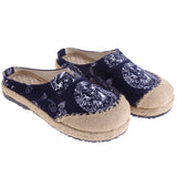 Max Chinese Style Linen Round Toe Shoes Dragon Totem Handmade Slip-on Loafers 43