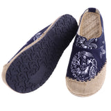Max Chinese Style Linen Round Toe Shoes Dragon Totem Handmade Slip-on Loafers 43