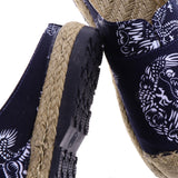 Max Chinese Style Linen Round Toe Shoes Dragon Totem Handmade Slip-on Loafers 43
