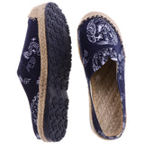 Max Chinese Style Linen Round Toe Shoes Dragon Totem Handmade Slip-on Loafers 43