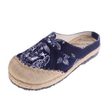 Max Chinese Style Linen Round Toe Shoes Dragon Totem Handmade Slip-on Loafers 43