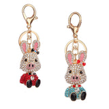 Women Cartoon Animal Keychain Key Chain Handbag Accessory Blue Pig