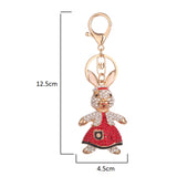 Rhinestone Key Chain Car Key Ring Accessory Crystal Bag Decor Keyring Red