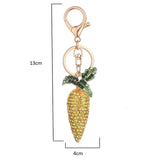 Rhinestone Key Chain Car Key Ring Accessory Crystal Bag Decor Keyring Yellow Radish