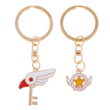 2pcs Women Bag Purse Pendant Keyring Metal Keychain Car Key Hanger Brids