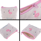 Cute Flamingo Canvas Coin Purse Zipper Wallet Coin Bag Pouch Card Holder 04