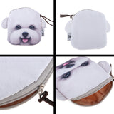 Creative Funny Lifelike Animals 3D Printed Dog Coin Purse Card Bag Wallet 01