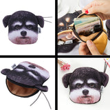 Creative Funny Lifelike Animals 3D Printed Dog Coin Purse Card Bag Wallet 03