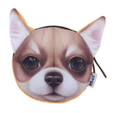 Creative Funny Lifelike Animals 3D Printed Dog Coin Purse Card Bag Wallet 04