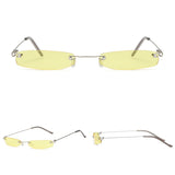 Unisex Fashion Small Lens UV400 Designer Plastic Sunglasses Light Yellow