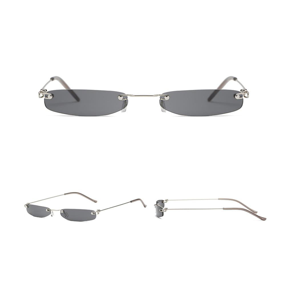 Maxbell  Unisex Fashion Small Lens UV400 Designer Plastic Sunglasses Black Gray