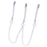 Maxbell Pearl Diamante Elastic Suspenders Shirt Braces for Women Pants Trousers White - Aladdin Shoppers