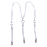 Maxbell Pearl Diamante Elastic Suspenders Shirt Braces for Women Pants Trousers White - Aladdin Shoppers