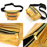 Unisex Sports Bum Bag Fanny Pack Waist Running Money Belt Pouch Gold