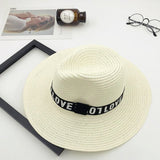Men Women Wide Brim Straw Cap Summer Outdoor Beach Sun Hat Black