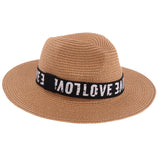 Men Women Wide Brim Straw Cap Summer Outdoor Beach Sun Hat Coffee