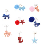 Sequins Fluffy Keychain Car Keyring Cute Animal Bag Decor Fluffy Dog